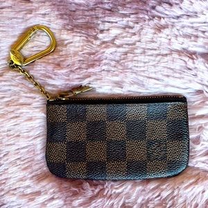 Authentic Louis Vuitton Key Pouch in Damier Ebene